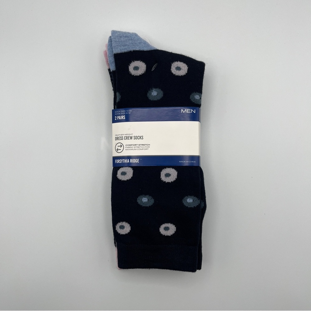 Forsythia Ridge Men's Dress Crew Socks - 2 Pairs